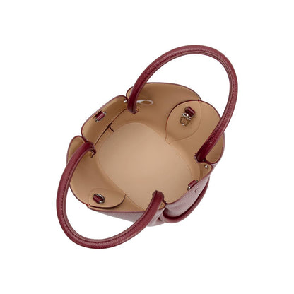 Melie Bianco Tulip Burgundy Recycled Vegan Leather Top Handle Bag