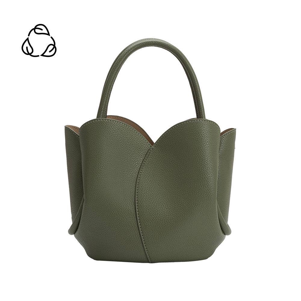 Melie Bianco Tulip Moss Recycled Vegan Leather Top Handle Bag