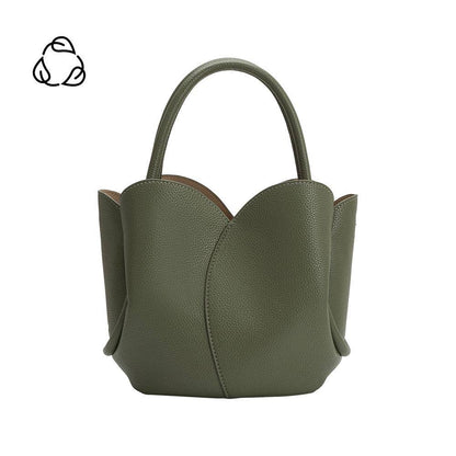 Melie Bianco Tulip Moss Recycled Vegan Leather Top Handle Bag