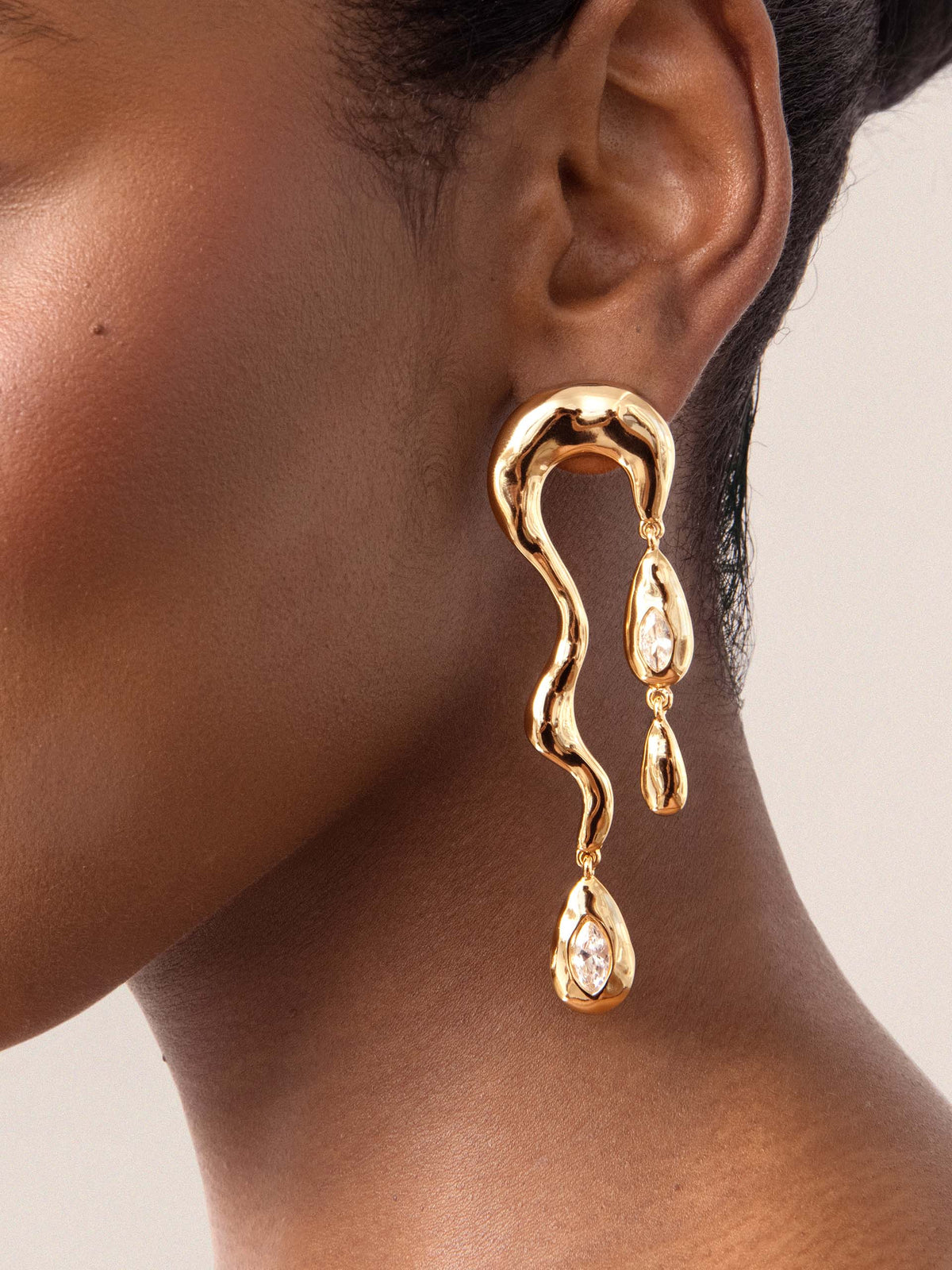 Ettika Melting Metal Dangle Earrings