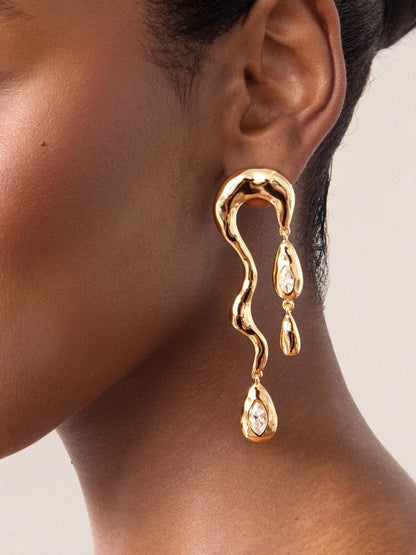 Ettika Melting Metal Dangle Earrings