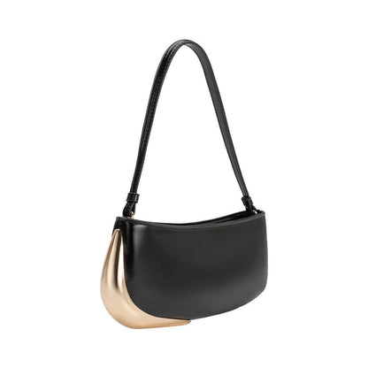 Melie Bianco Sade Black Recycled Vegan Leather Shoulder Bag
