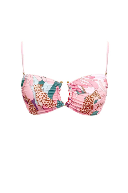 Jessie Zhao Jungle Rose Reversible Square Bandeau Top