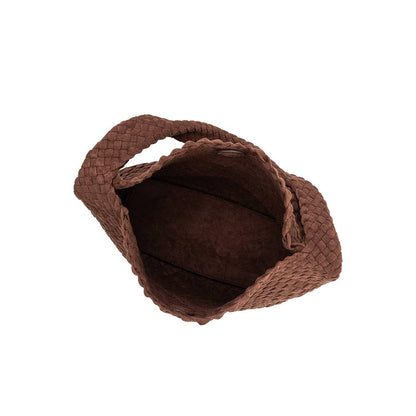 Melie Bianco Johanna Tobacco Recycled Vegan Suede Shoulder Bag