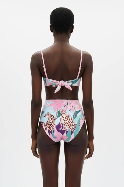 Jessie Zhao Jungle Rose Reversible Square Bandeau Top