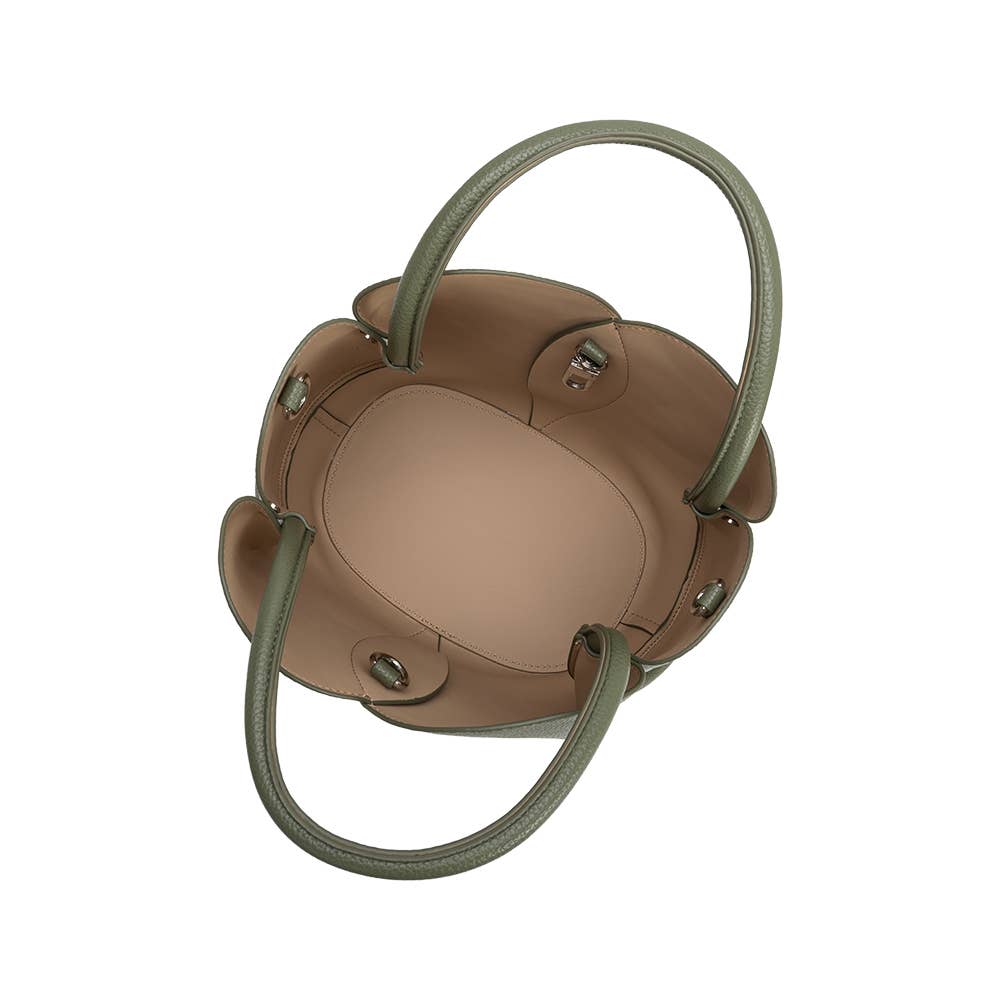 Melie Bianco Tulip Moss Recycled Vegan Leather Top Handle Bag