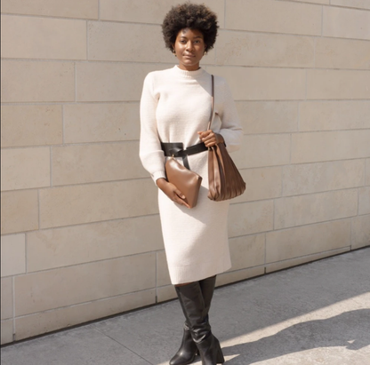 Melie Bianco Carrie Chocolate Pleated Vegan Leather Shoulder Bag