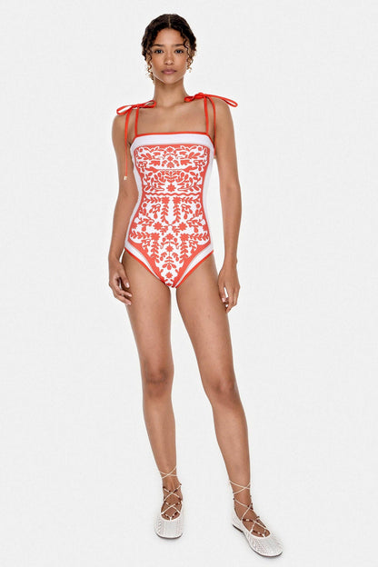 Jessie Zhao Crossing Red Reversible One-Piece Swimsuit