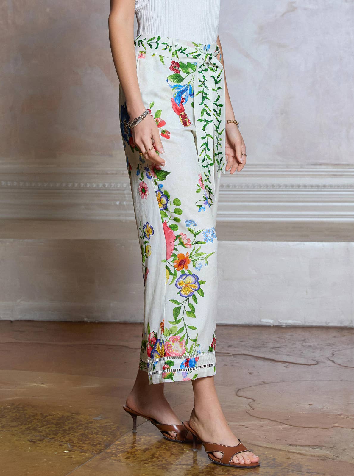 Current Air Floral Printed Wide Leg Pants