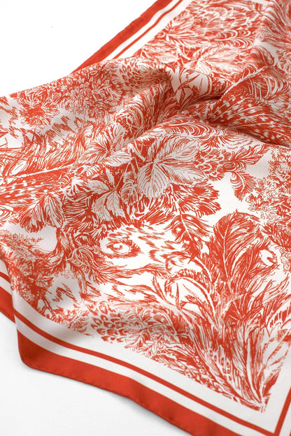 Jessie Zhao Terracotta Dream Double Sided Silk Scarf