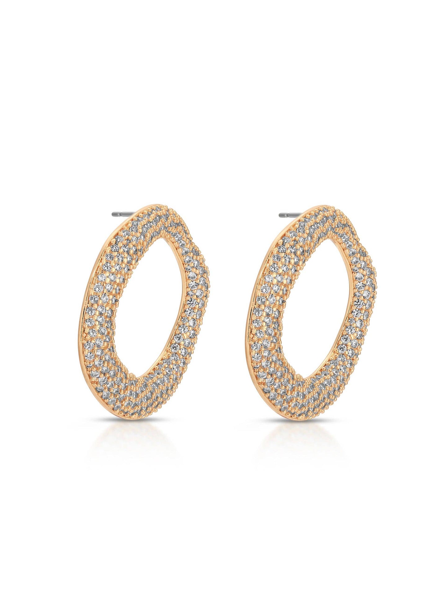 Ettika Open Circle Pavè Earrings