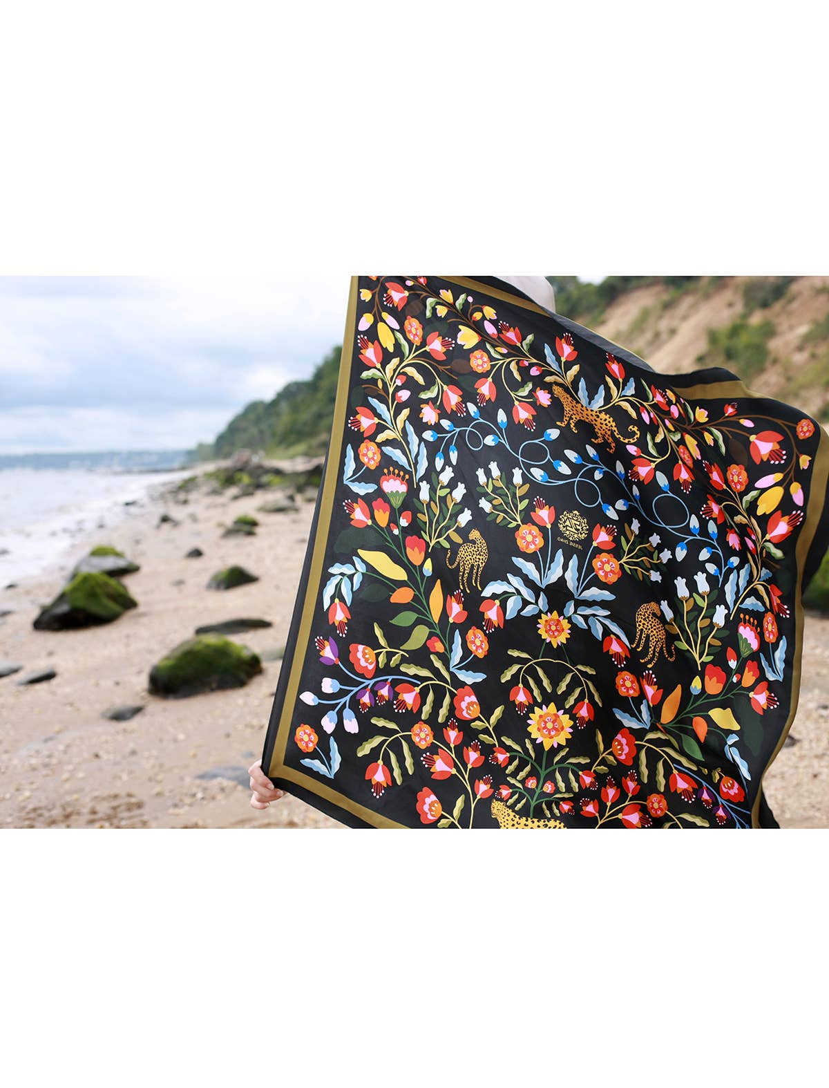 Jessie Zhao Double Sided Silk Scarf of Night Imagination