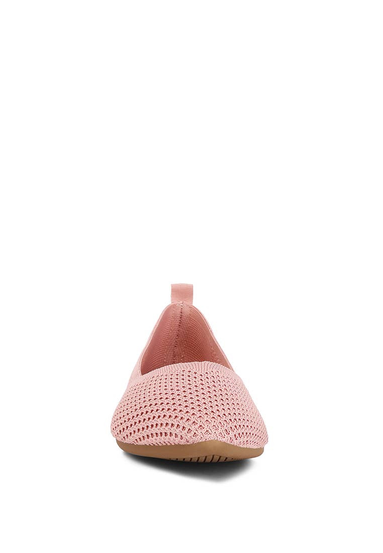 London Rag Selaris Fly Knit Slip On Ballerinas