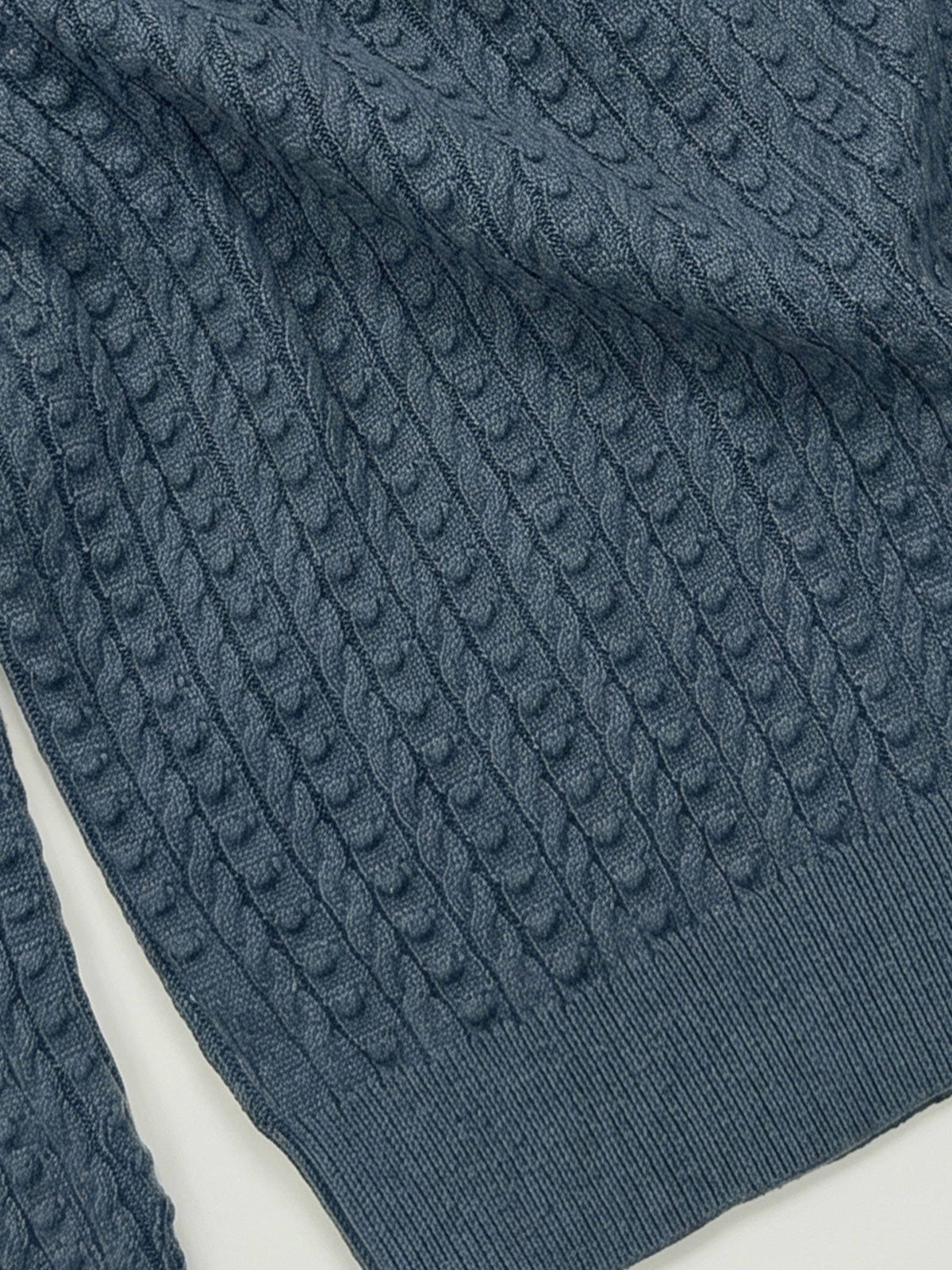 Current Air Open Collar Pullover Cable Knit Sweater