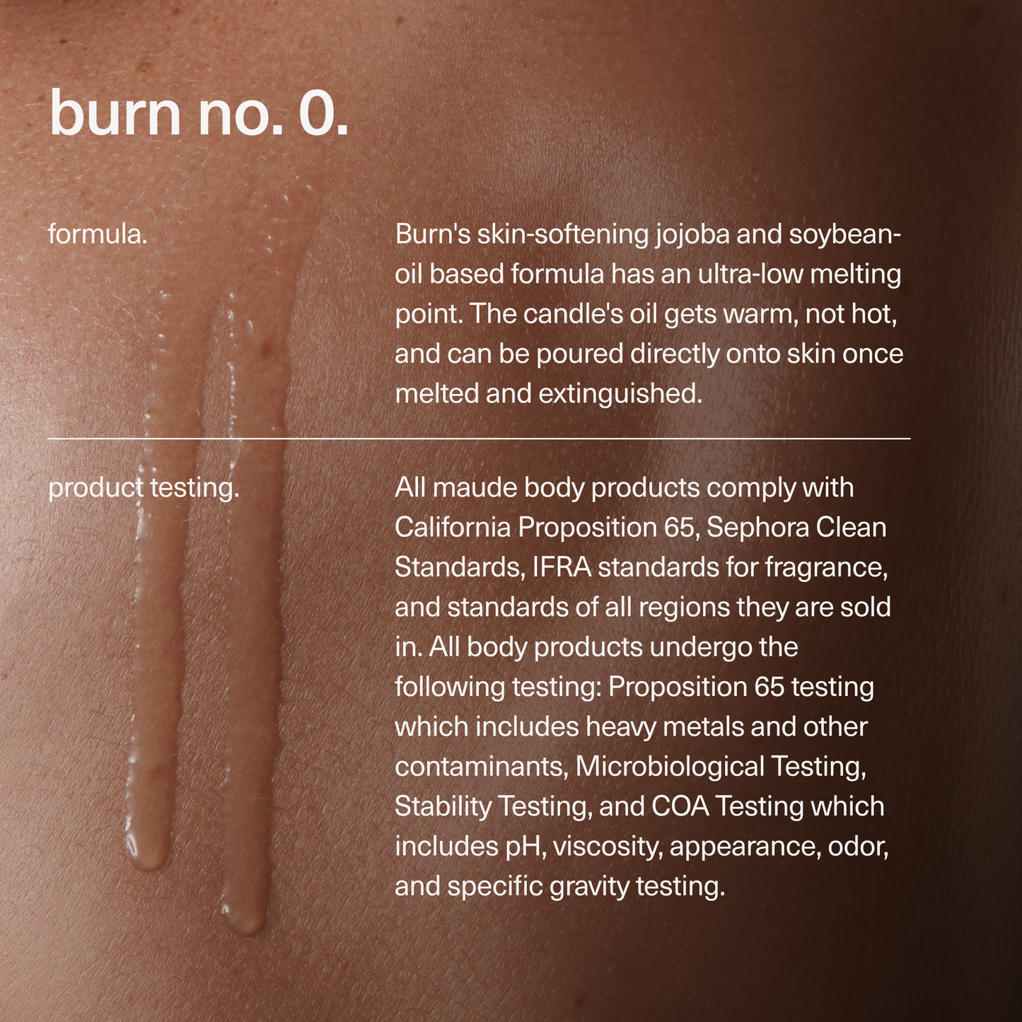 Maude Burn no. 0 - Body Massage jojoba oil candle unscented.