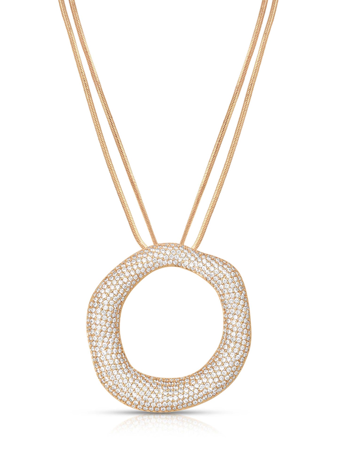 Ettika Open Circle Pavè Necklace