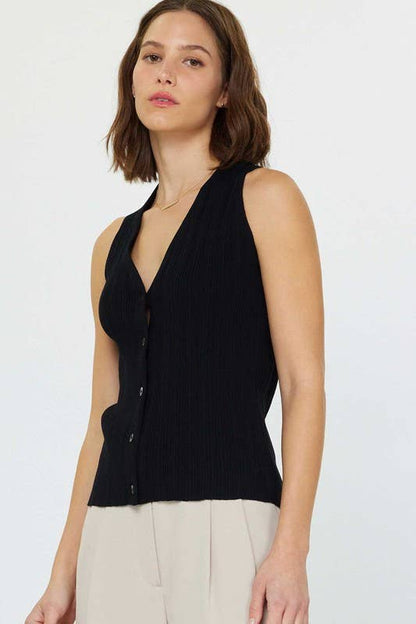 Current Air Pleated Sleeveless Sweater