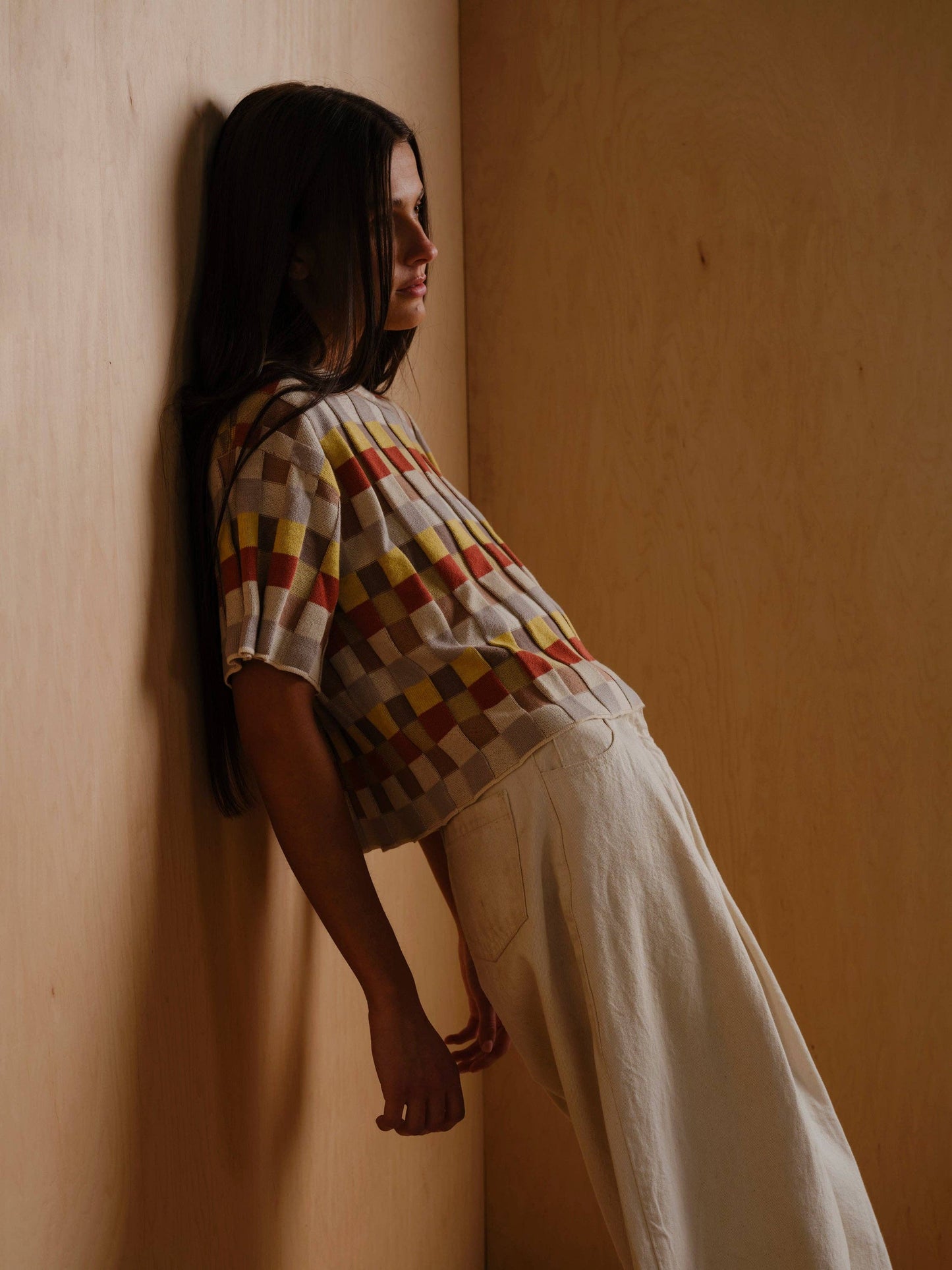 The Endery Anni Grid Plaited Tee - Elemental