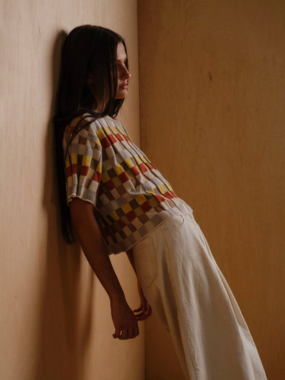 The Endery Anni Grid Plaited Tee - Elemental