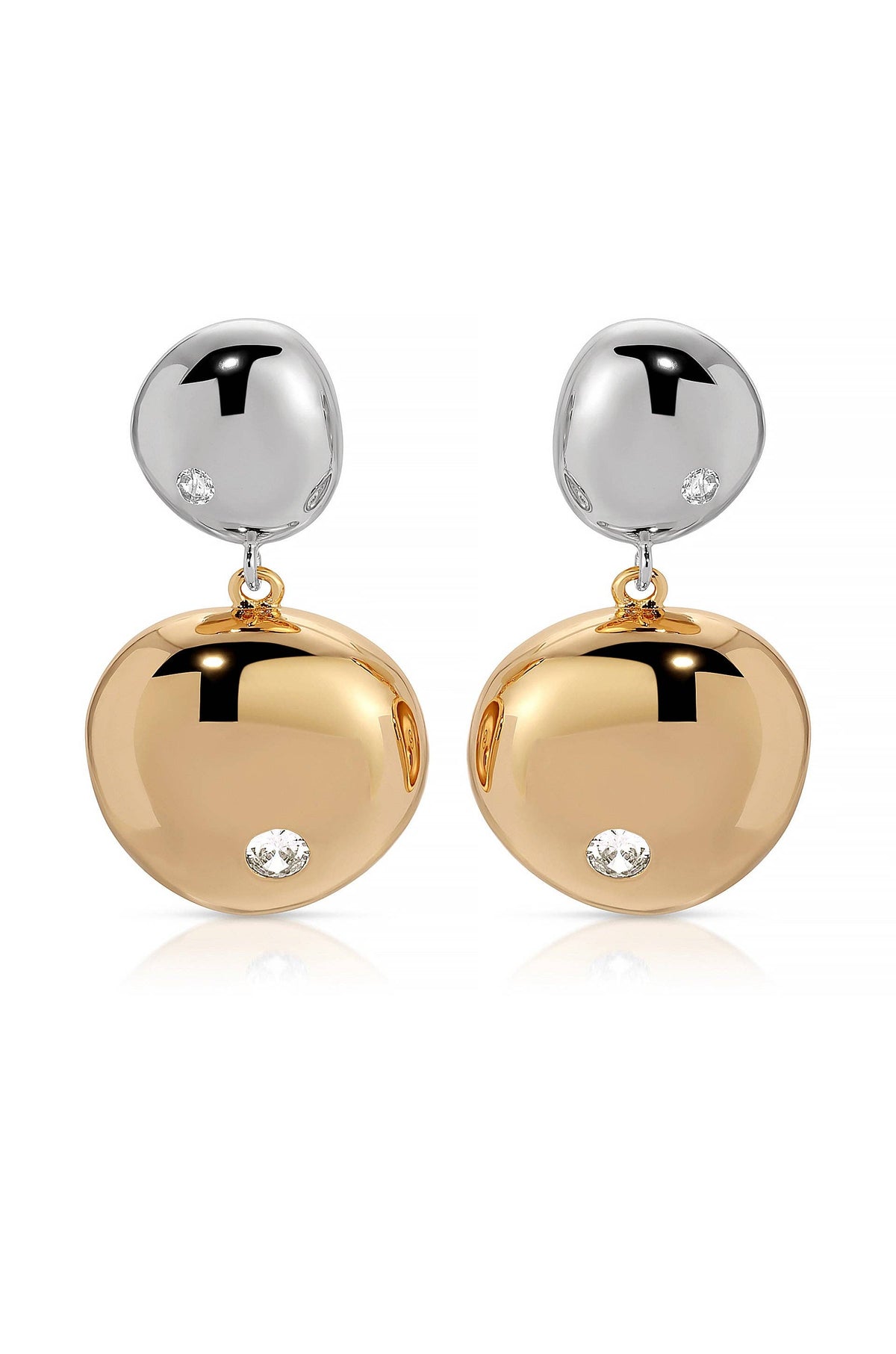 Ettika Polished Double Pebble Drop Earrings
