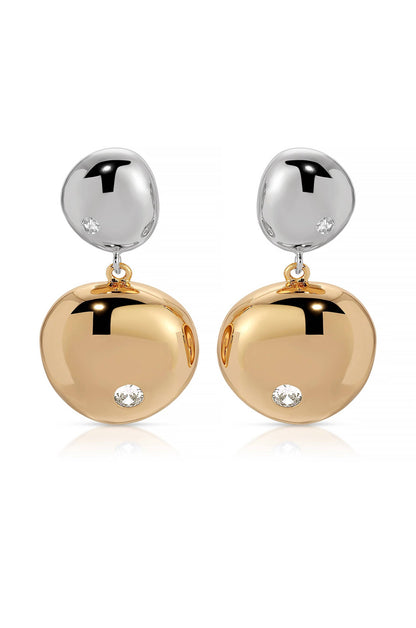 Ettika Polished Double Pebble Drop Earrings