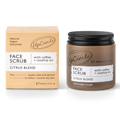 UpCircle Zero Waste Vegan Face Scrub with Coffee + Rosehip Citrus blend Exfoliator