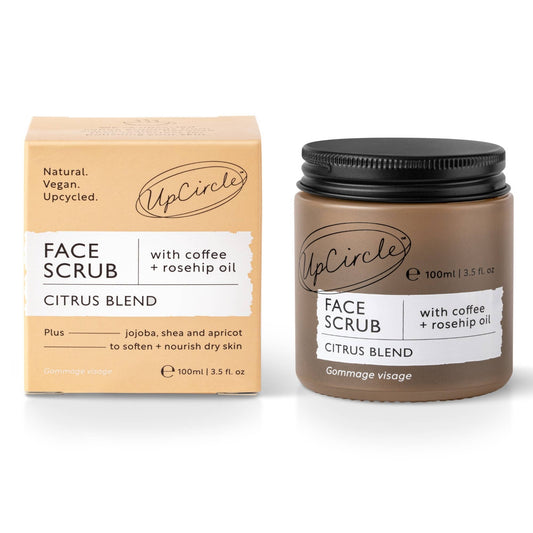 UpCircle Zero Waste Vegan Face Scrub with Coffee + Rosehip Citrus blend Exfoliator