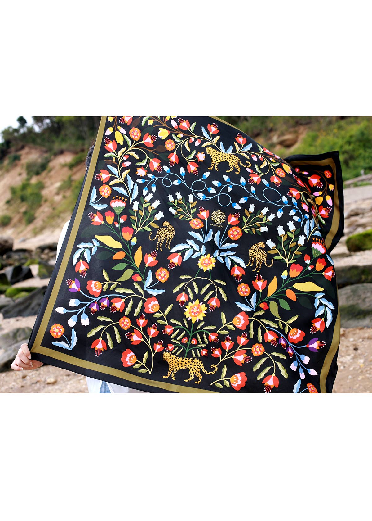 Jessie Zhao Double Sided Silk Scarf of Night Imagination