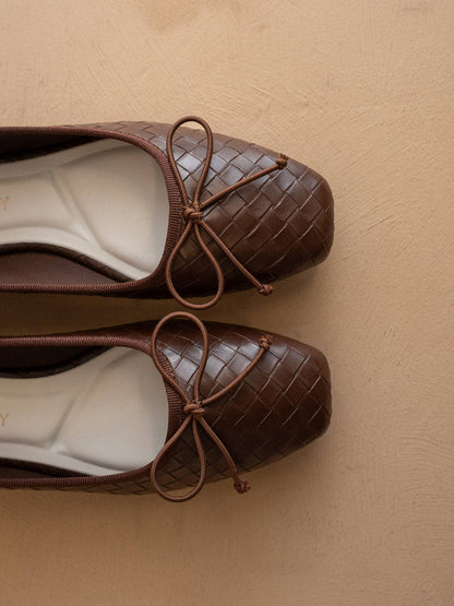 Oasis Society The Logan | Coffee Woven Ballet Fall Flat
