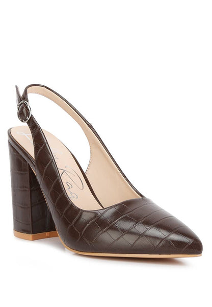 London Rag Macha Croctexture Sling Back Heels