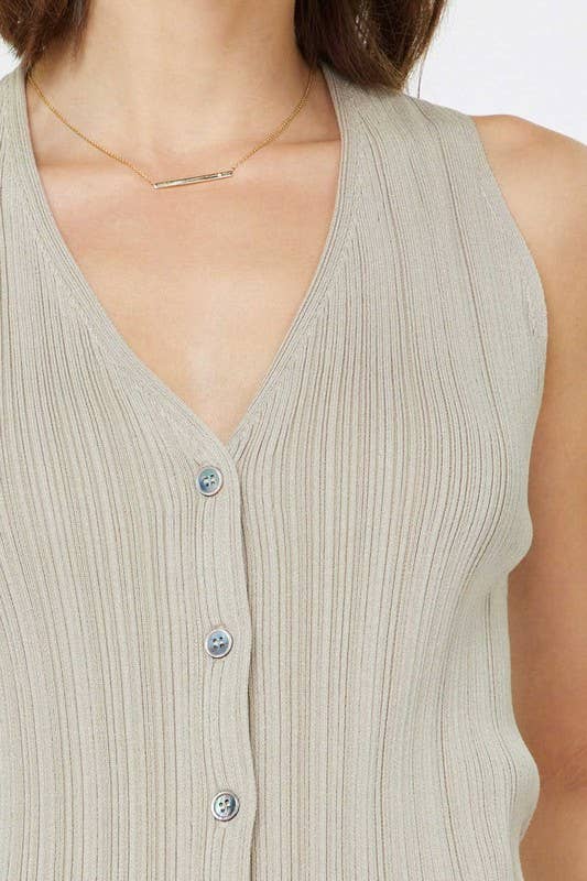 Current Air Pleated Sleeveless Sweater