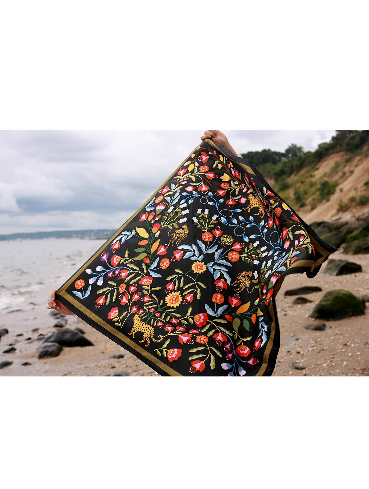 Jessie Zhao Double Sided Silk Scarf of Night Imagination