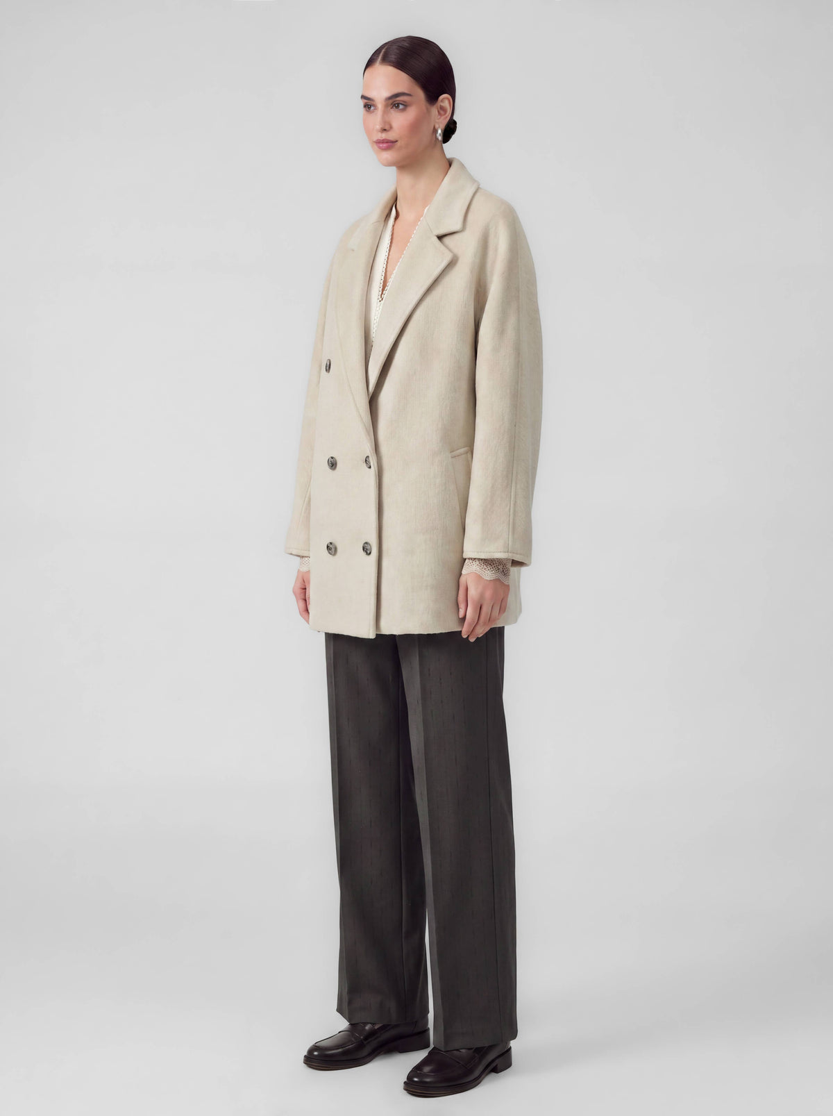 Current Air Double Breasted Wool Coat