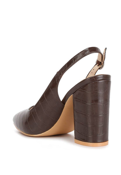 London Rag Macha Croctexture Sling Back Heels