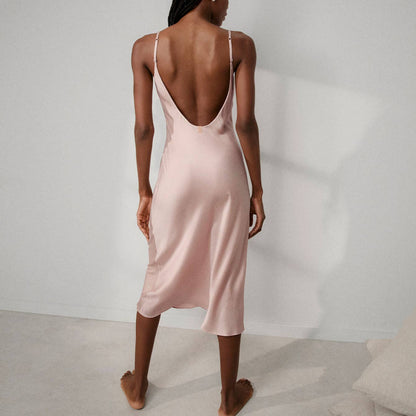 Lunya Delicate Pink Washable Silk Bias Slip Dress