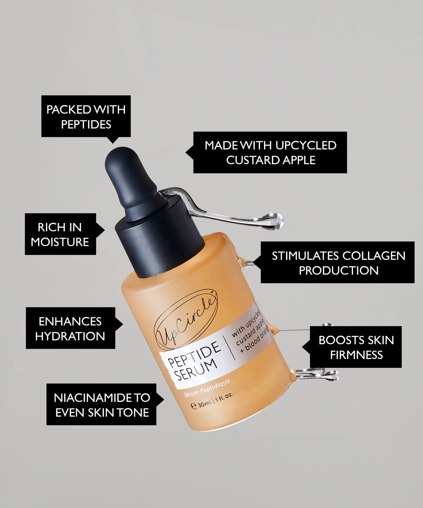 UpCircle Vegan Anti-aging Collagen Boosting Peptide Serum 30 ml