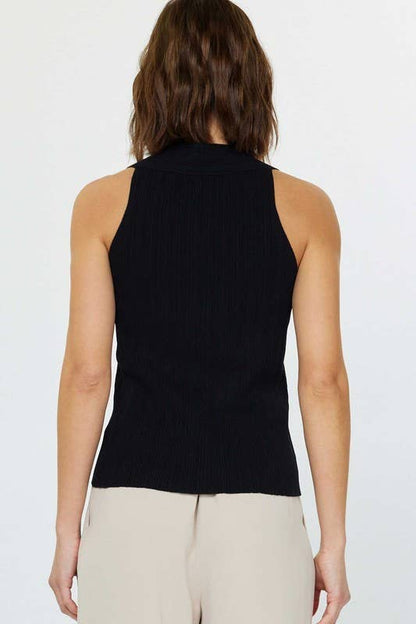 Current Air Pleated Sleeveless Sweater