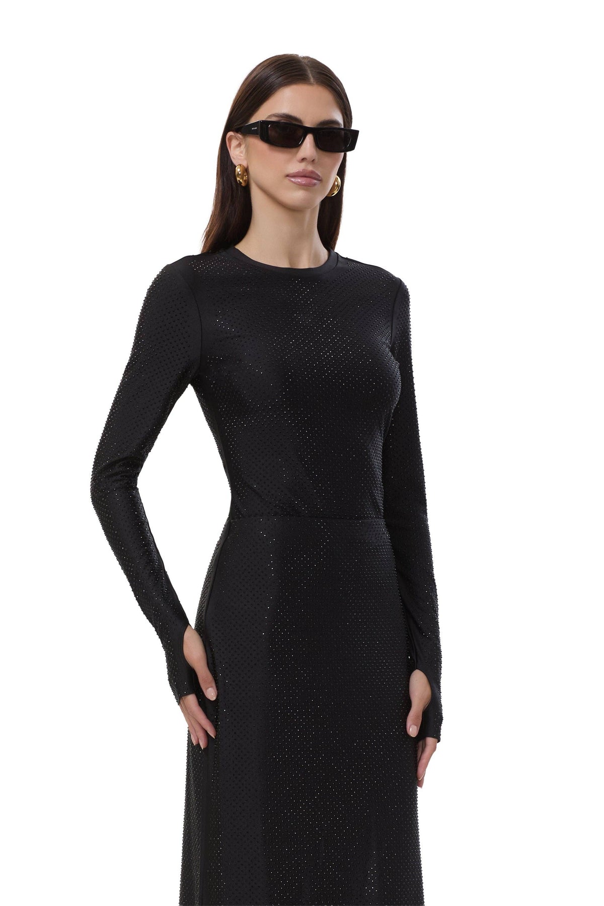 AFRM Kaylee Studded Jersey Top - Noir