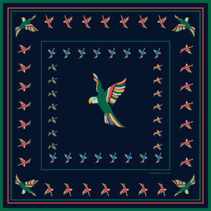 Jessie Zhao Sky Parade Double Sided Silk Scarf