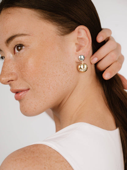 Ettika Polished Double Pebble Drop Earrings