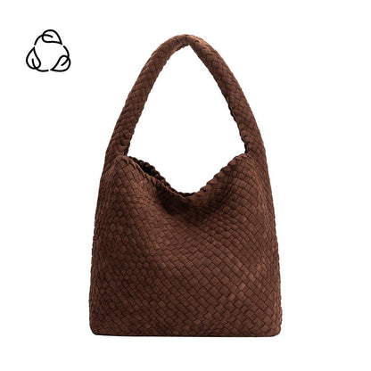 Melie Bianco Johanna Tobacco Recycled Vegan Suede Shoulder Bag