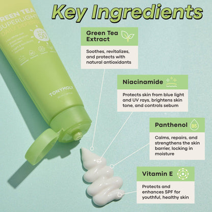 Tonymoly Green Tea Superlight Daily Defense 50 SPF Sunscreen