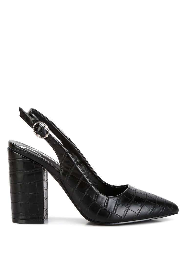 London Rag Macha Croctexture Sling Back Heels