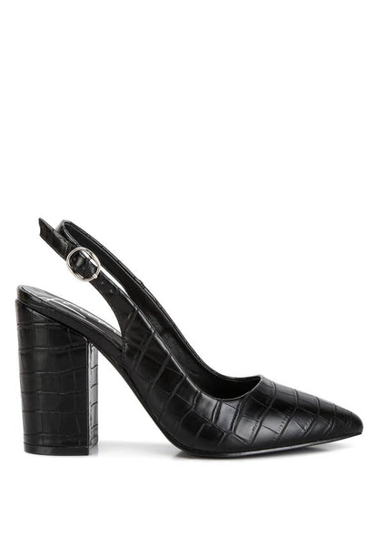 London Rag Macha Croctexture Sling Back Heels