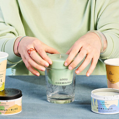 Mint + Lit Reusable Glass Candle
