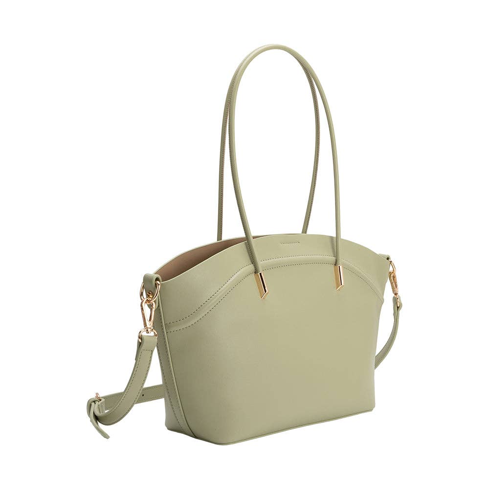 Melie Bianco Hazel Mint Recycled Vegan Leather Tote Bag
