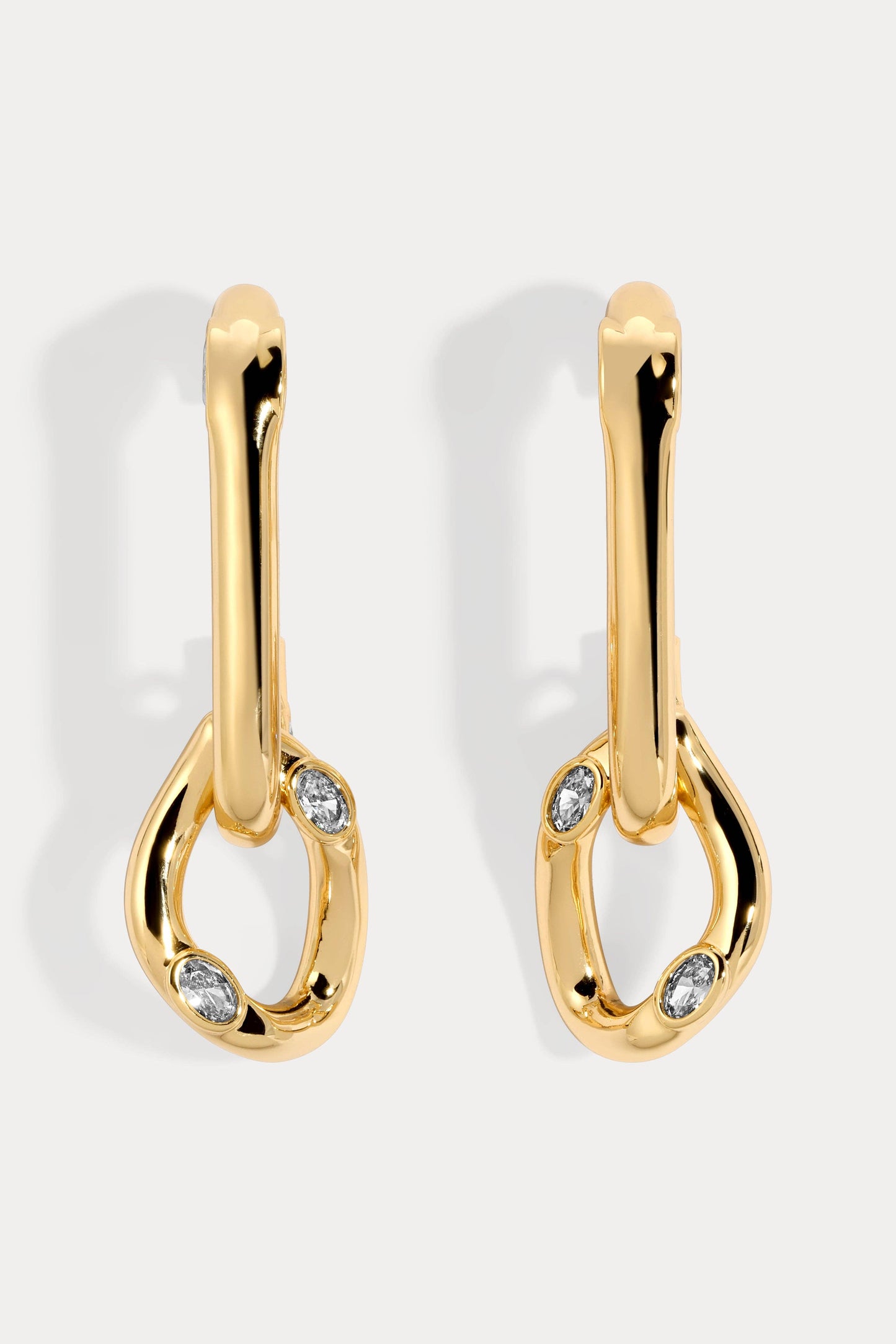 White Cubic Zirconia Logan Lobe Cuff Earrings