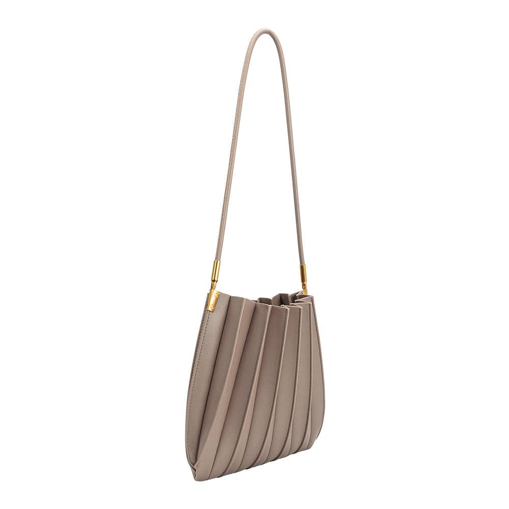 Melie Bianco Carrie Mushroom Pleated Vegan Leather Shoulder Bag