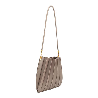 Melie Bianco Carrie Mushroom Pleated Vegan Leather Shoulder Bag