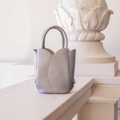 Melie Bianco Tulip Mini Red Recycled Vegan Leather Top Handle Bag